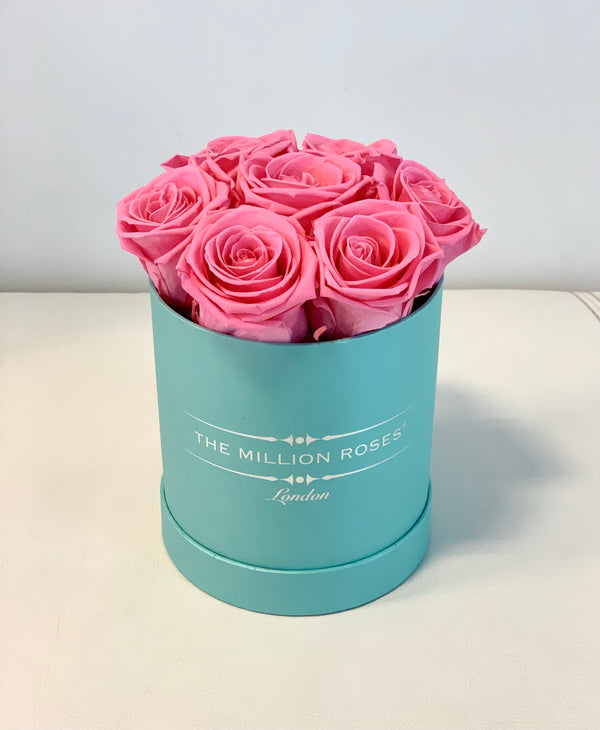 The Million Basic - Candy Pink Eternity Roses - Tiffany Box - The Million Roses Slovakia