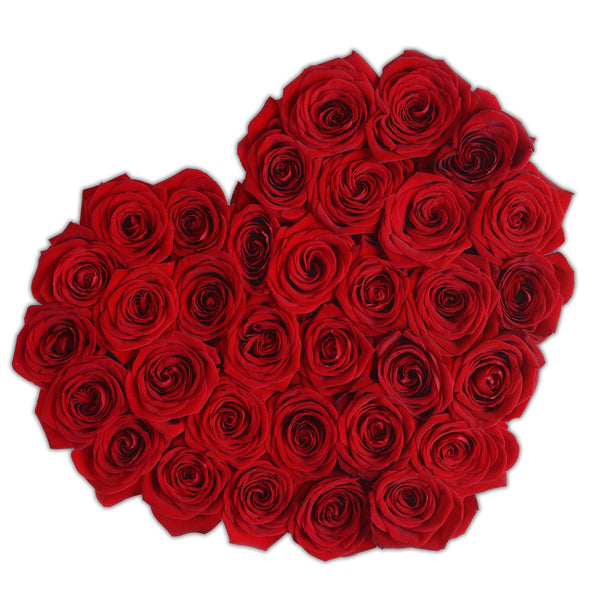 The Million Love Heart - Red Eternity Roses - White Box - The Million Roses Slovakia