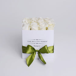 Cube - White Roses - White Box - The Million Roses Slovakia