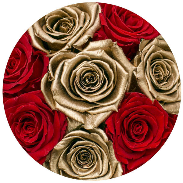 The Million Basic - Red & Gold Roses - Black Box - The Million Roses Slovakia
