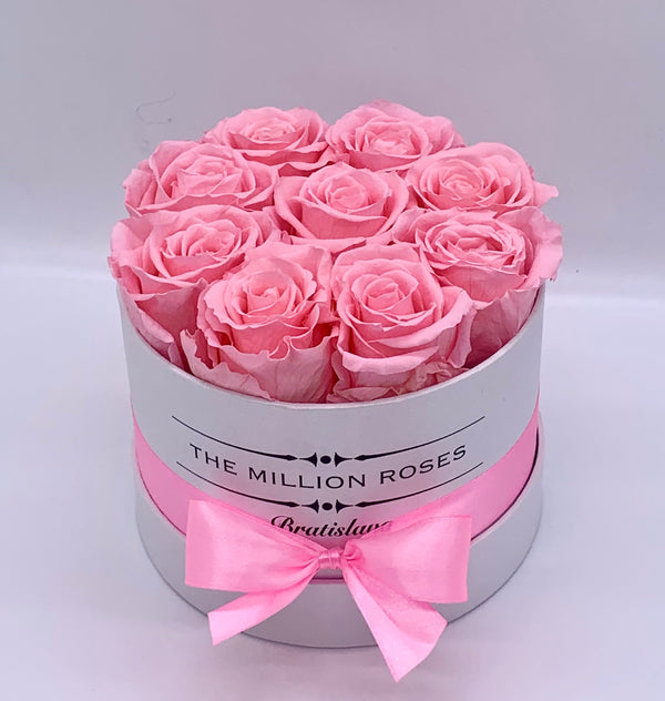 The Million Basic - Pink Eternity Roses - White Box - The Million Roses Slovakia