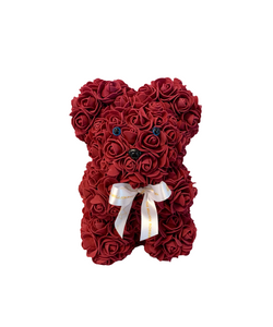 Rose Bear -Dark red - The Million Roses Slovakia