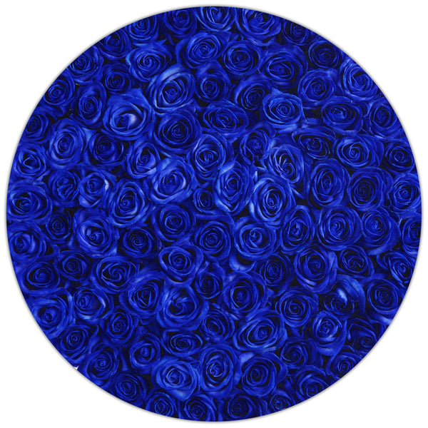 The Million Large Luxury Box - Blue Roses - White Box - The Million Roses Slovakia