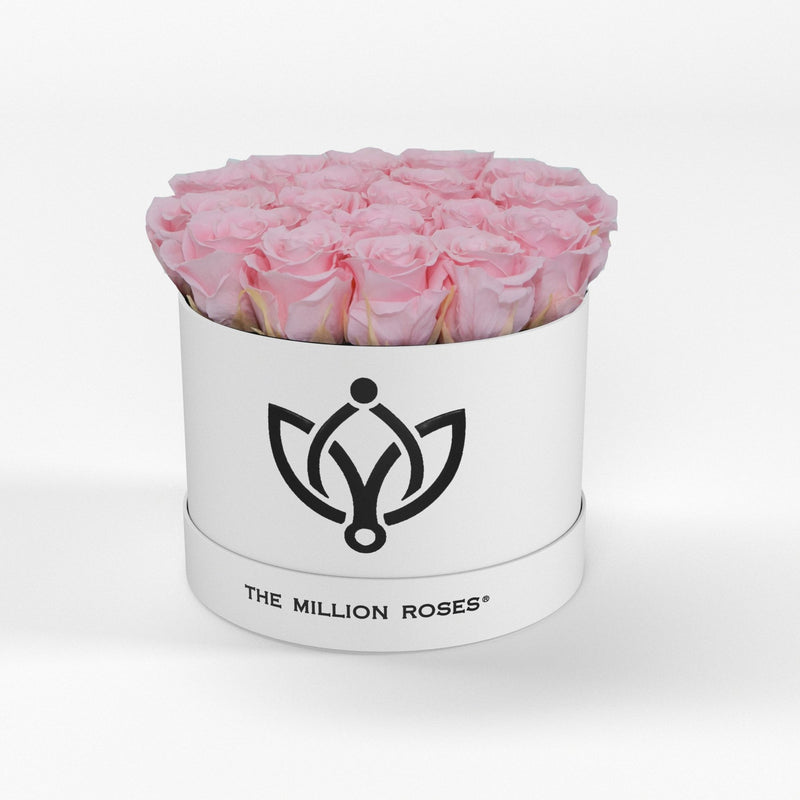 NOVÝ Biely malý box s trvácnymi ružami (small box with eternity roses) - The Million Roses Slovakia