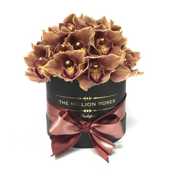 Small - Gold Orchids - Black Box - The Million Roses Slovakia