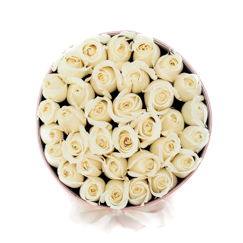 Small - White  Roses - Pink Box - The Million Roses Slovakia