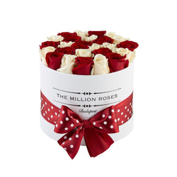 Small - White & Red Roses - White Box - The Million Roses Slovakia