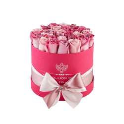 Small - Pink Mix Roses - Pink Box - The Million Roses Slovakia