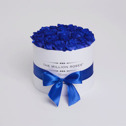 Small - Blue Roses - White Box - The Million Roses Slovakia