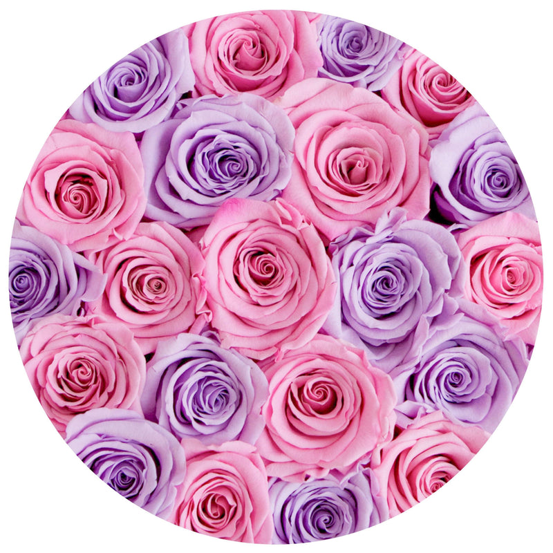 Small - Lavender & Candy Pink Eternity Roses - Black Box - The Million Roses Slovakia