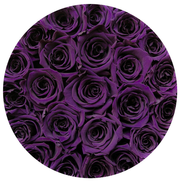 Small - Dark Purple Eternity Roses - Gold Box - The Million Roses Slovakia