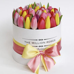 Small - Mix Tulips- White Box - The Million Roses Slovakia
