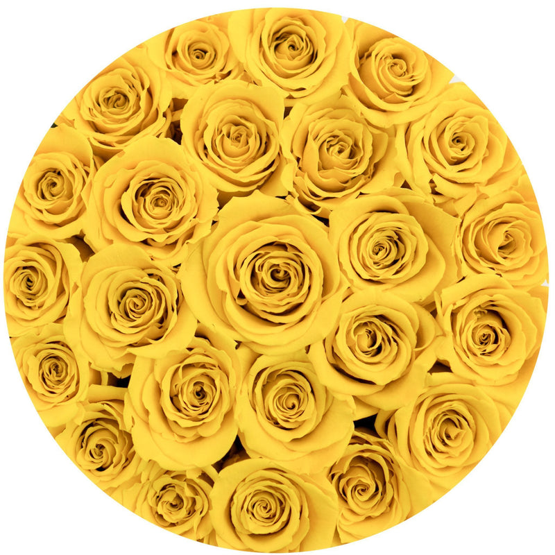 Small - Light Yellow Eternity Roses - White Box - The Million Roses Slovakia