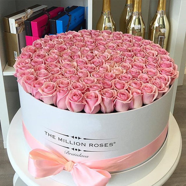 The Million Large Luxury Box - Pink Roses - The Million Roses Slovakia