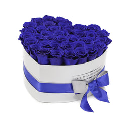 The Million Love Heart - Blue Roses - White Box - The Million Roses Slovakia