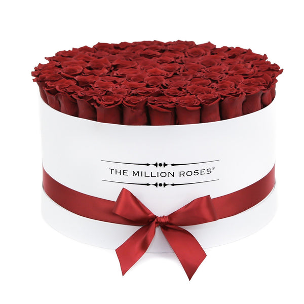 The Million Large Luxury Box - Red Eternity Roses - White Box - The Million Roses Slovakia