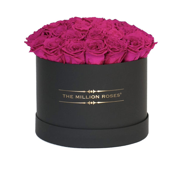 Medium - Hot Pink Eternity Roses "Sphere" - Black Box - The Million Roses Slovakia