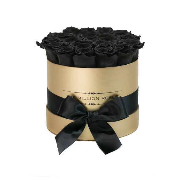 Small - Black Eternity Roses - Gold Box - The Million Roses Slovakia