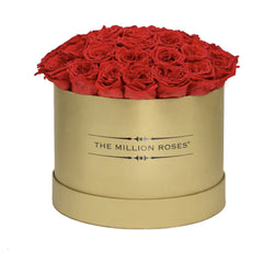 Medium - Red Eternity Roses "Sphere" - Gold Box - The Million Roses Slovakia