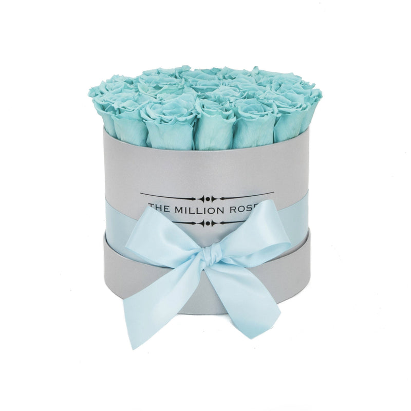 Small - Tiffany Blue Eternity Roses - Silver Box - The Million Roses Slovakia