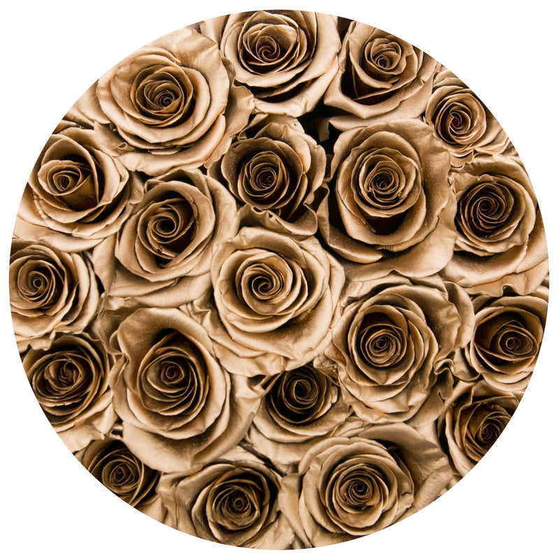 Small - Gold Eternity Roses - White Box - The Million Roses Slovakia