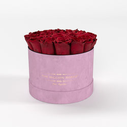 NOVÝ Bledoruzový semišový malý box s trvácnymi ružami (small box with eternity roses) - The Million Roses Slovakia