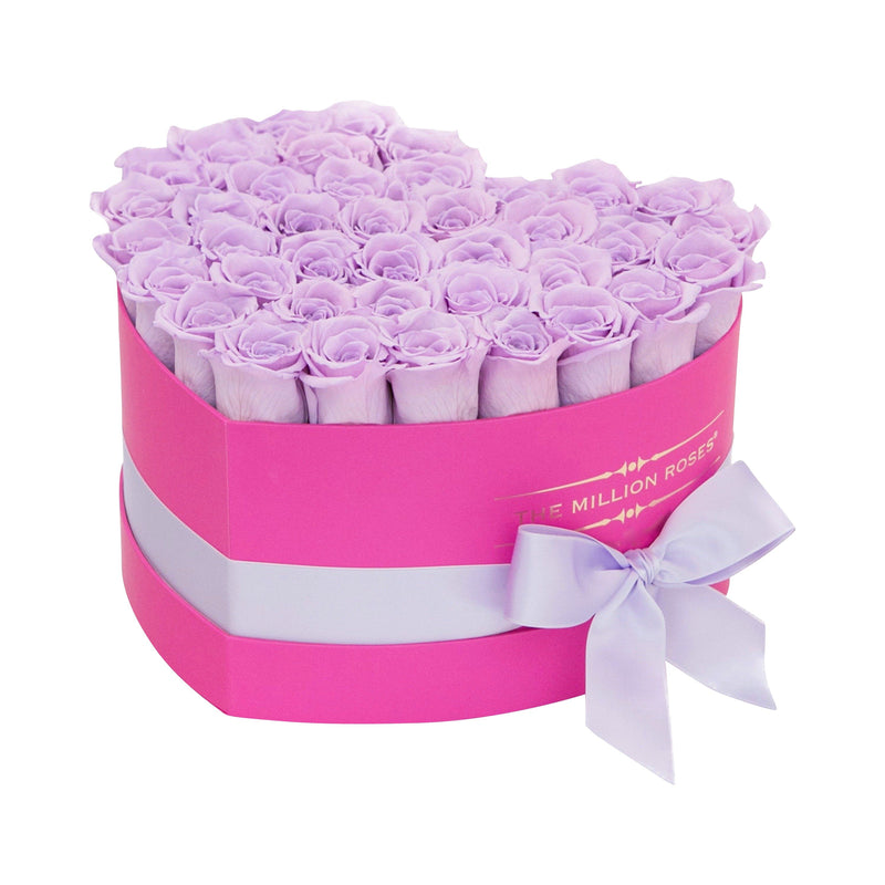 The Million Love Heart - Lavender Eternity Roses - Hot Pink Box - The Million Roses Slovakia