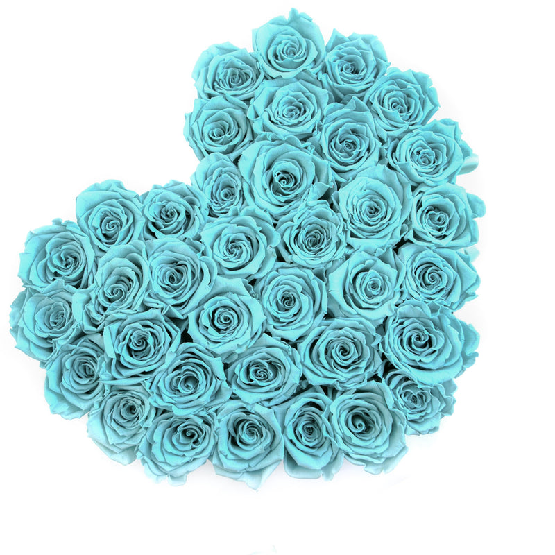 The Million Love Heart - Tiffany Blue Eternity Roses - White Box - The Million Roses Slovakia