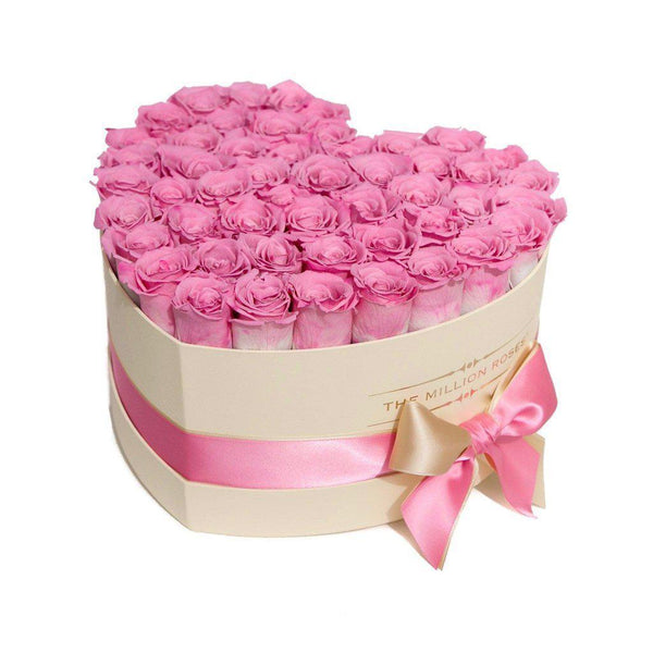 The Million Love Heart - Pink Roses - Vanilla Box - The Million Roses Slovakia