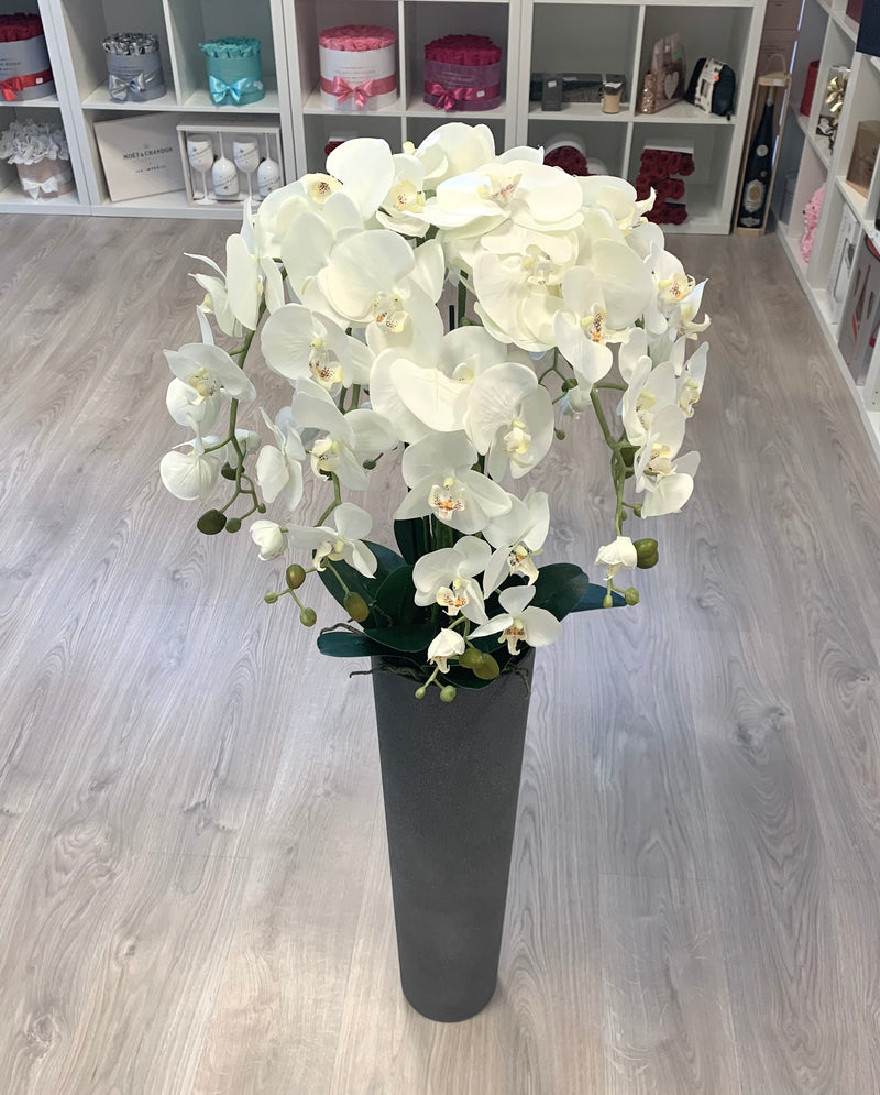 Orchidea s kvetináčom 125 cm, biela - The Million Roses Slovakia