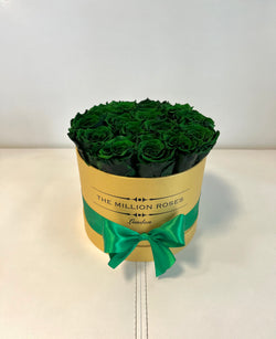 Green Eternity  Roses - Small Gold Box - The Million Roses Slovakia
