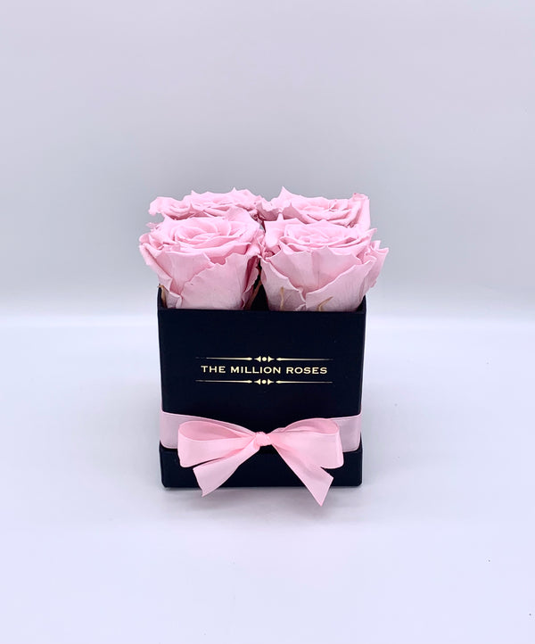 Čierny hranatý box - ružové trvácne ruže - The Million Roses Slovakia
