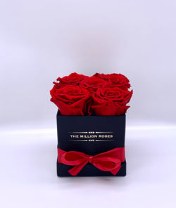 Čierny hranatý box - červené trvácne ruže - The Million Roses Slovakia