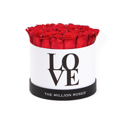 LOVE White Medium - Red Eternity Roses - The Million Roses Slovakia
