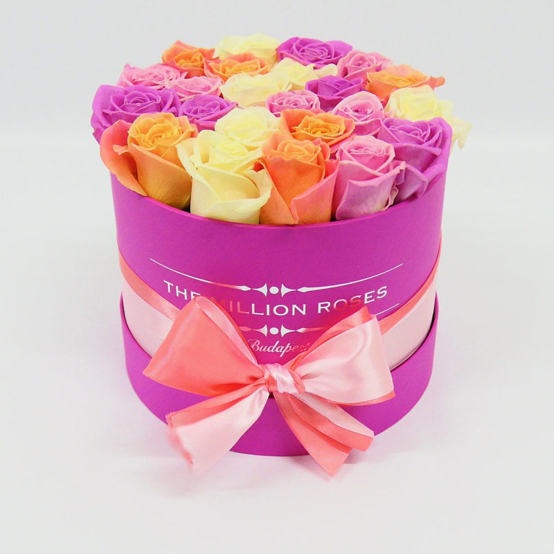 Small - Mix Roses - Hot Pink Box - The Million Roses Slovakia