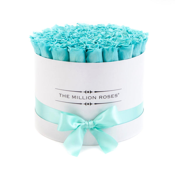 Medium - Tiffany Blue Eternity Roses - White Box - The Million Roses Slovakia
