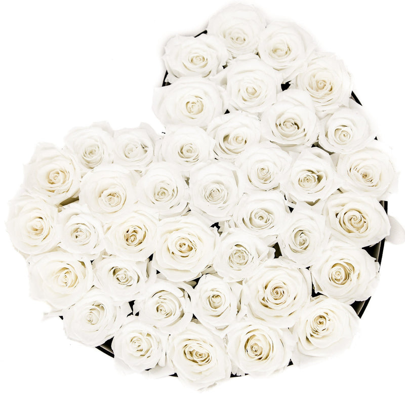 The Million Love Heart - White Eternity Roses - Black Box - The Million Roses Slovakia