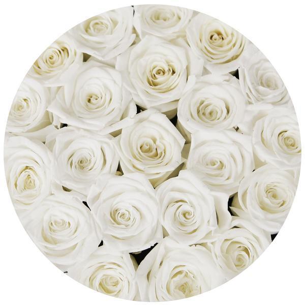 Small - White Eternity Roses - Pink Box - The Million Roses Slovakia