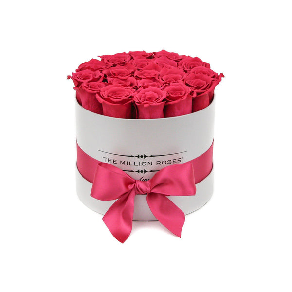 Small - Pink Roses - White Box - The Million Roses Slovakia