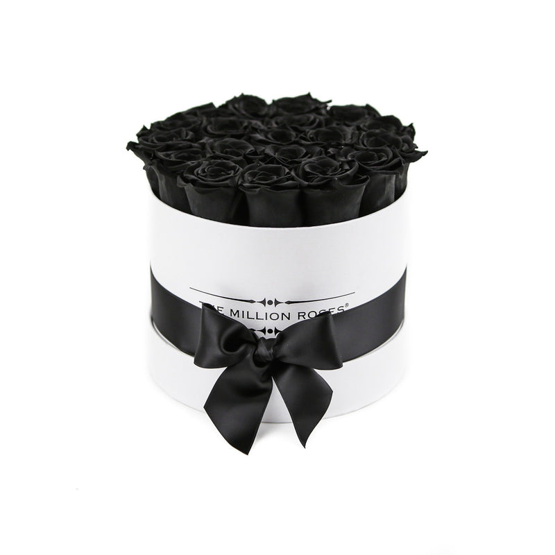 Small - Black Eternity Roses - White Box - The Million Roses Slovakia