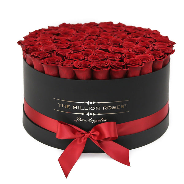 The Million Large Luxury Box - Red Roses Black Box - The Million Roses Slovakia