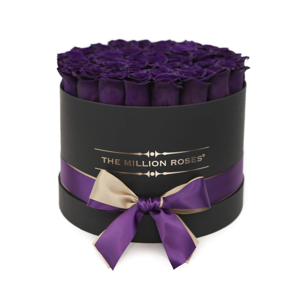 Medium - Dark Purple Eternity Roses - Black Box - The Million Roses Slovakia