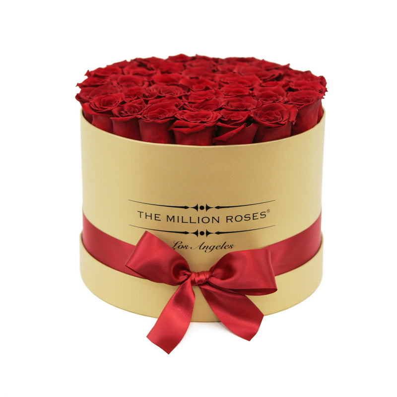 Medium - Red Roses - Gold Box - The Million Roses Slovakia