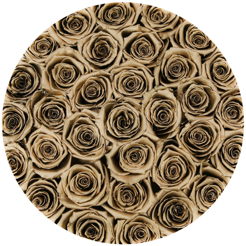 Medium - Gold Eternity Roses - Black & Gold Box - The Million Roses Slovakia