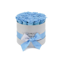 Small - Light Blue Eternity Roses - Silver Box - The Million Roses Slovakia