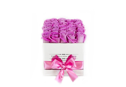 Cube - Pink Roses - Silver Box - The Million Roses Slovakia