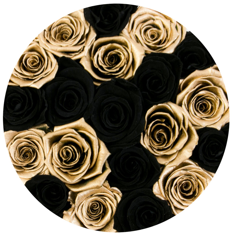 Small - Black & Gold Eternity Roses - Gold Box - The Million Roses Slovakia