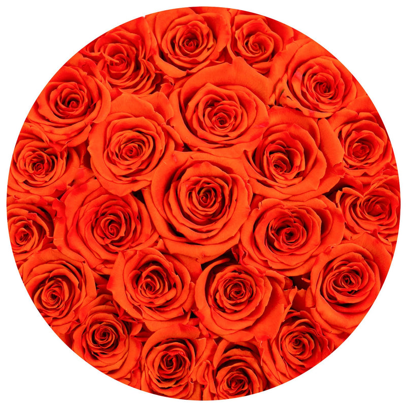 Small - Hermès Orange Eternity Roses - Black Box - The Million Roses Slovakia