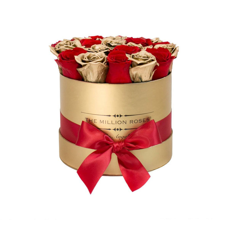 Small - Read & Gold Roses - Gold Box - The Million Roses Slovakia