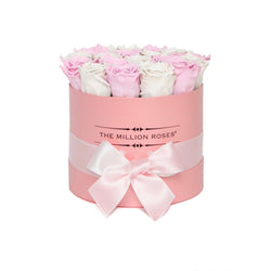 Small - Candy Pink & White  Eternity Roses - Pink Box - The Million Roses Slovakia